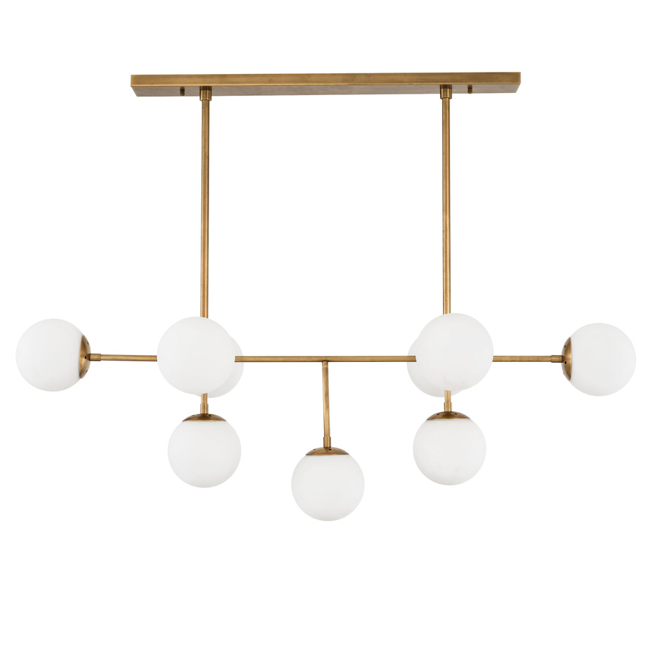 Lux Ljuskrona Antique Brass/Opal Glass