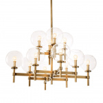 Jade Ljuskrona Large Antique Brass/Clear Glass Jade Ljuskrona Large Antique Brass/Clear Glass