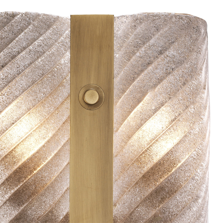 Positano Vägglampa Antique Brass/Hand Blown Glass