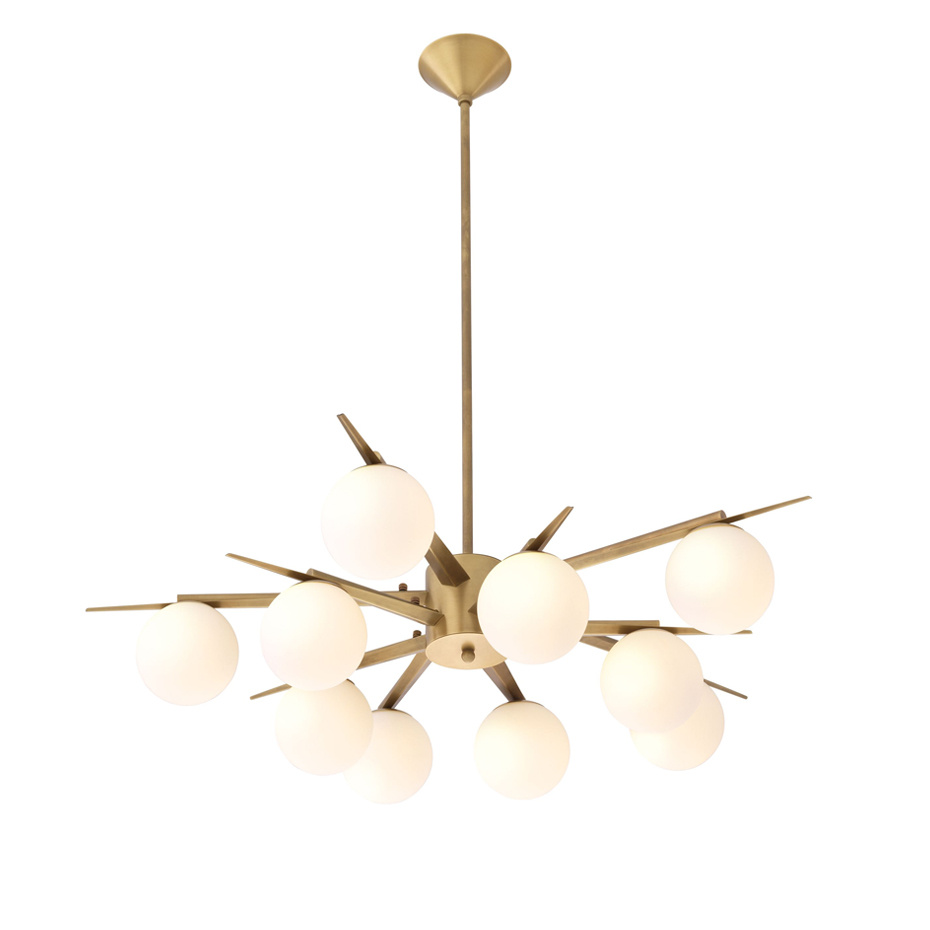 Venezia Ljuskrona Antique Brass/Opal Glass