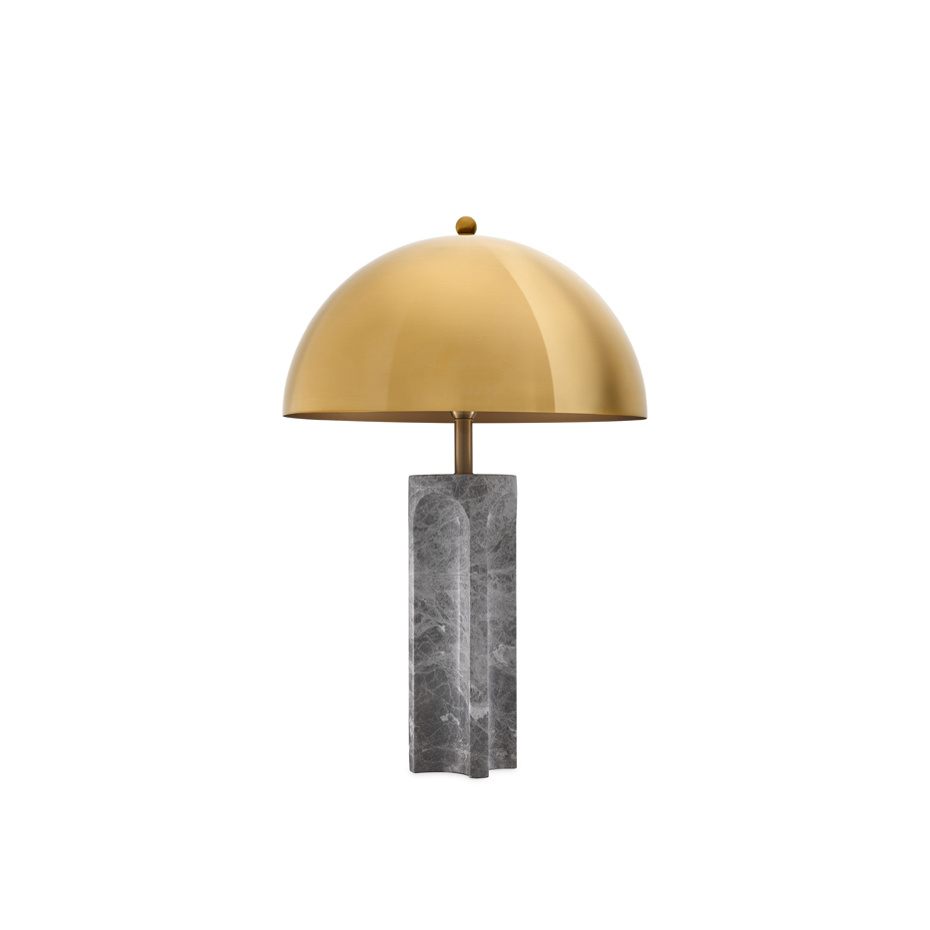 Absolute Bordslampa Antique Brass/Grey Marble