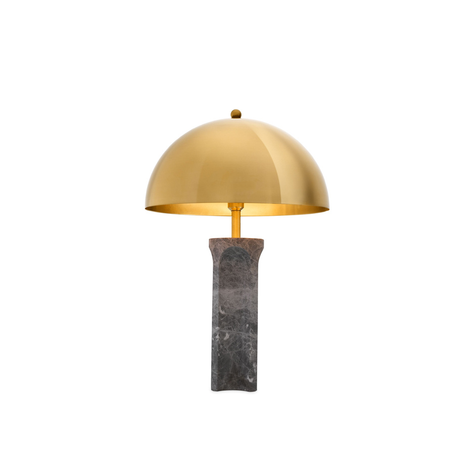 Absolute Bordslampa Antique Brass/Grey Marble