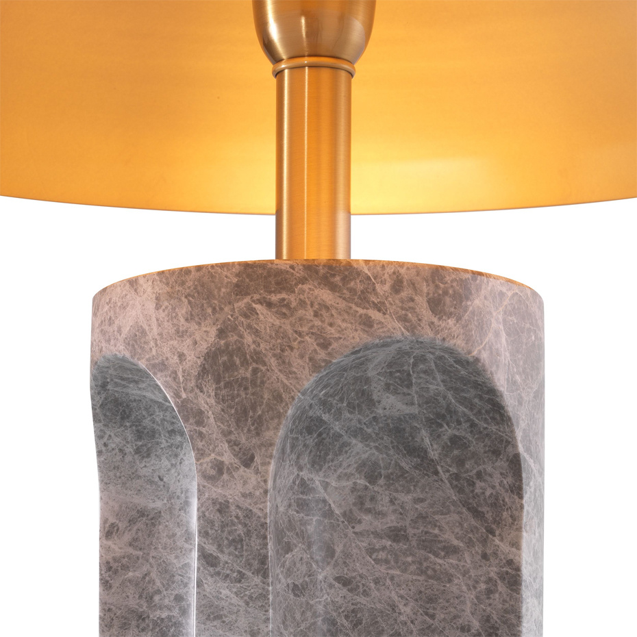 Absolute Bordslampa Antique Brass/Grey Marble