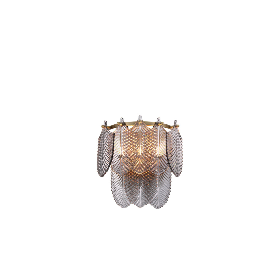 Verbier Vägglampa Light Brushed Brass/Smoked Glass