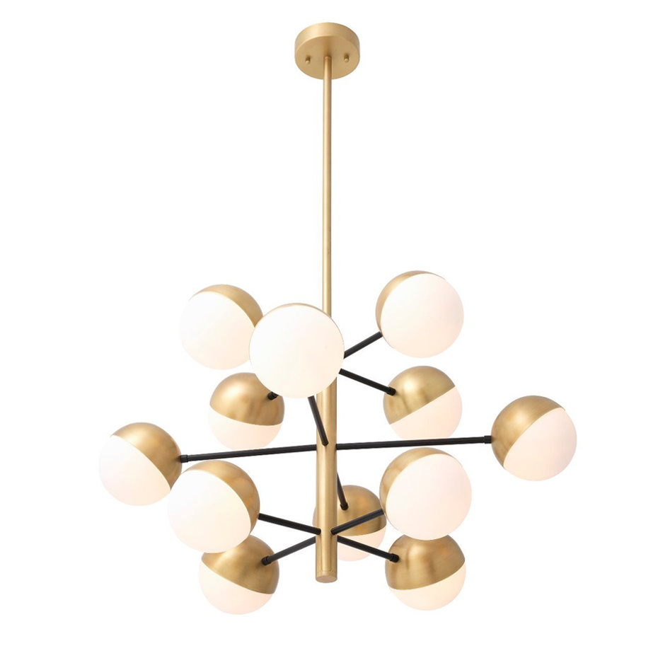 Cona Ljuskrona Small Antique Brass/Opal Glass