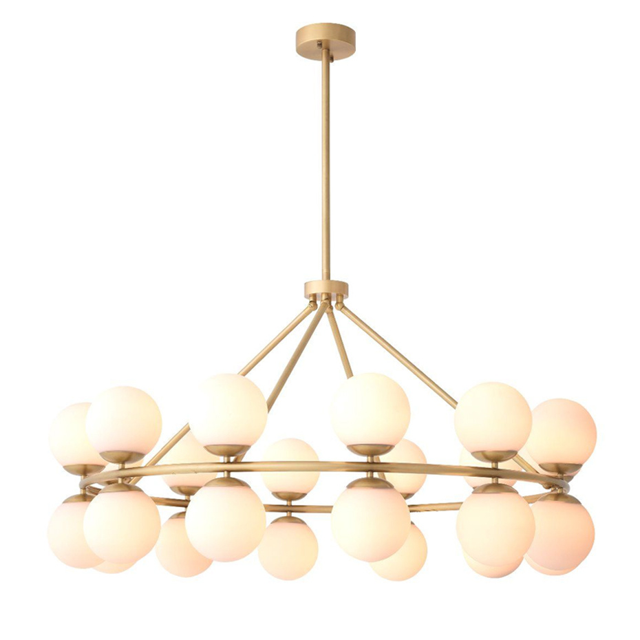 Hutchinson Ljuskrona Antique Brass/Opal Glass