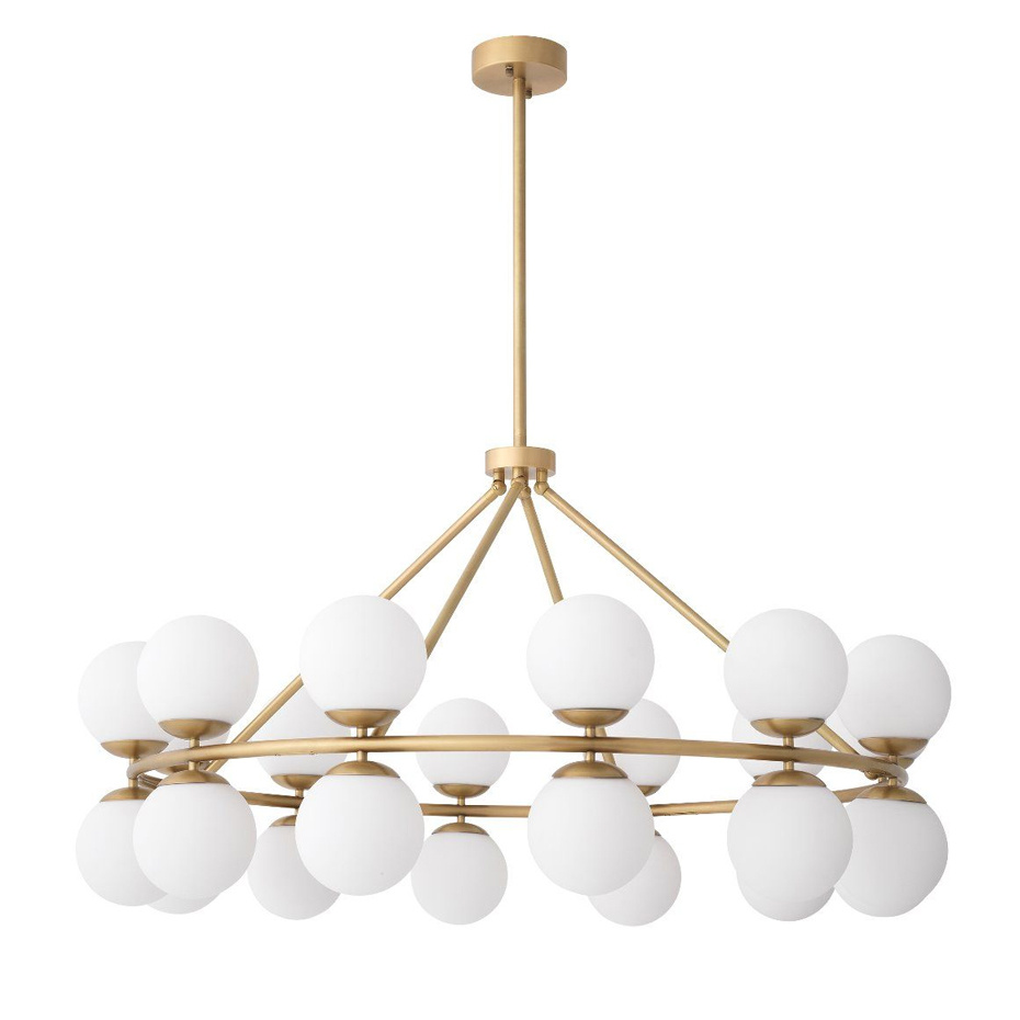 Hutchinson Ljuskrona Antique Brass/Opal Glass