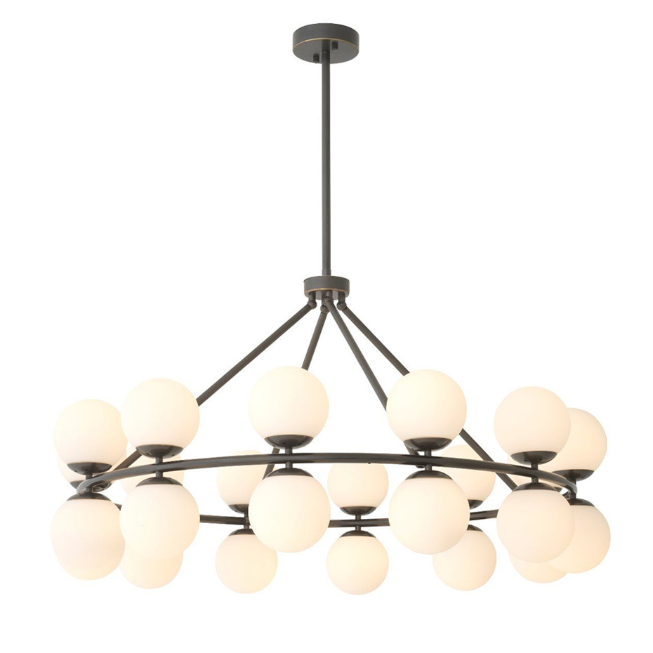 Hutchinson Ljuskrona Bronze/Opal Glass