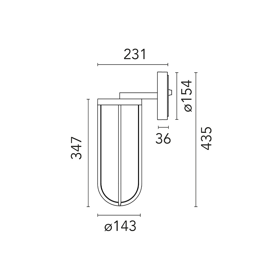 In Vitro Vägglampa Anthracite