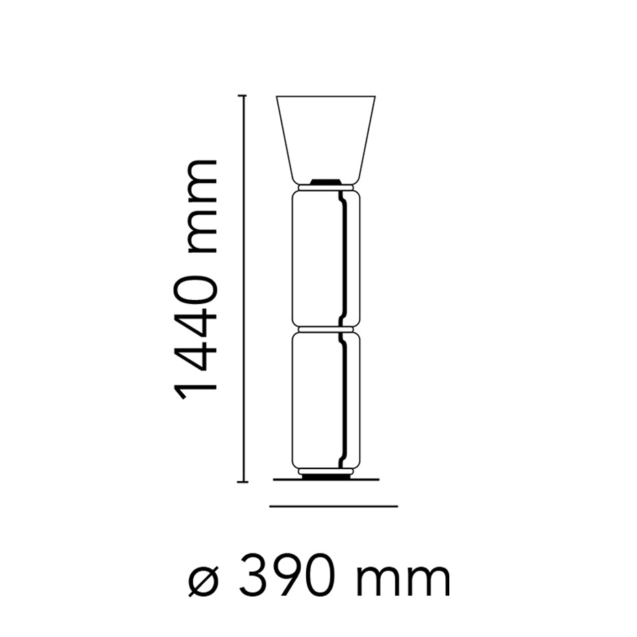 Noctambule F2 Golvlampa High Cylinders & Cone
