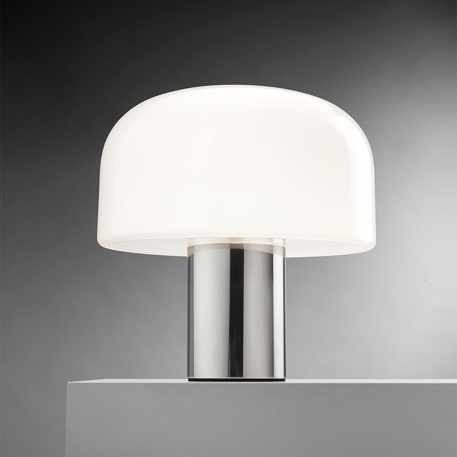 Bellhop Glass T Bordslampa Bright Aluminum