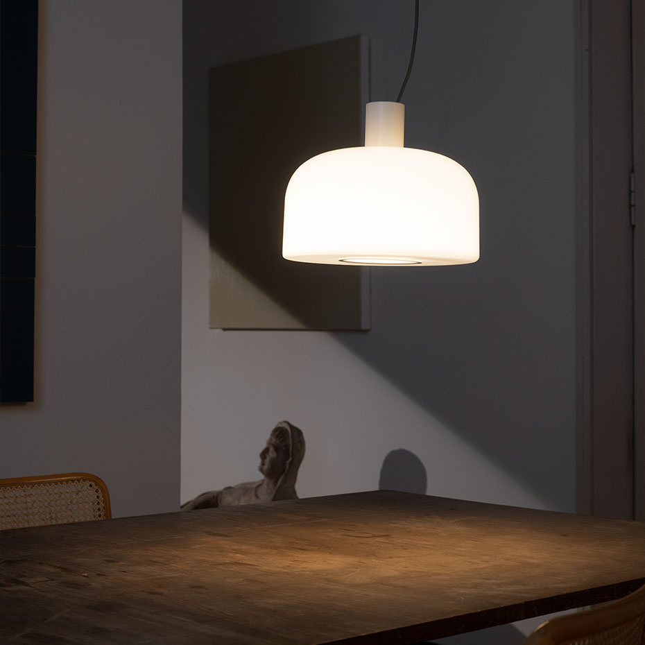 Bellhop Glass S2 Pendel White