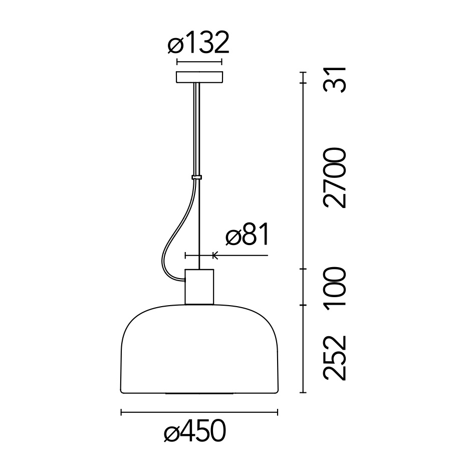 Bellhop Glass S2 Pendel Cioko