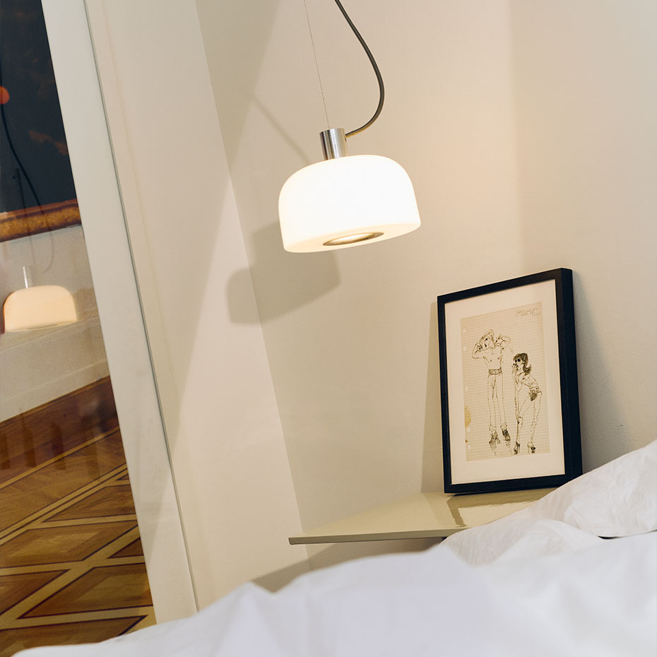 Bellhop Glass S1 Pendel Bright Aluminum