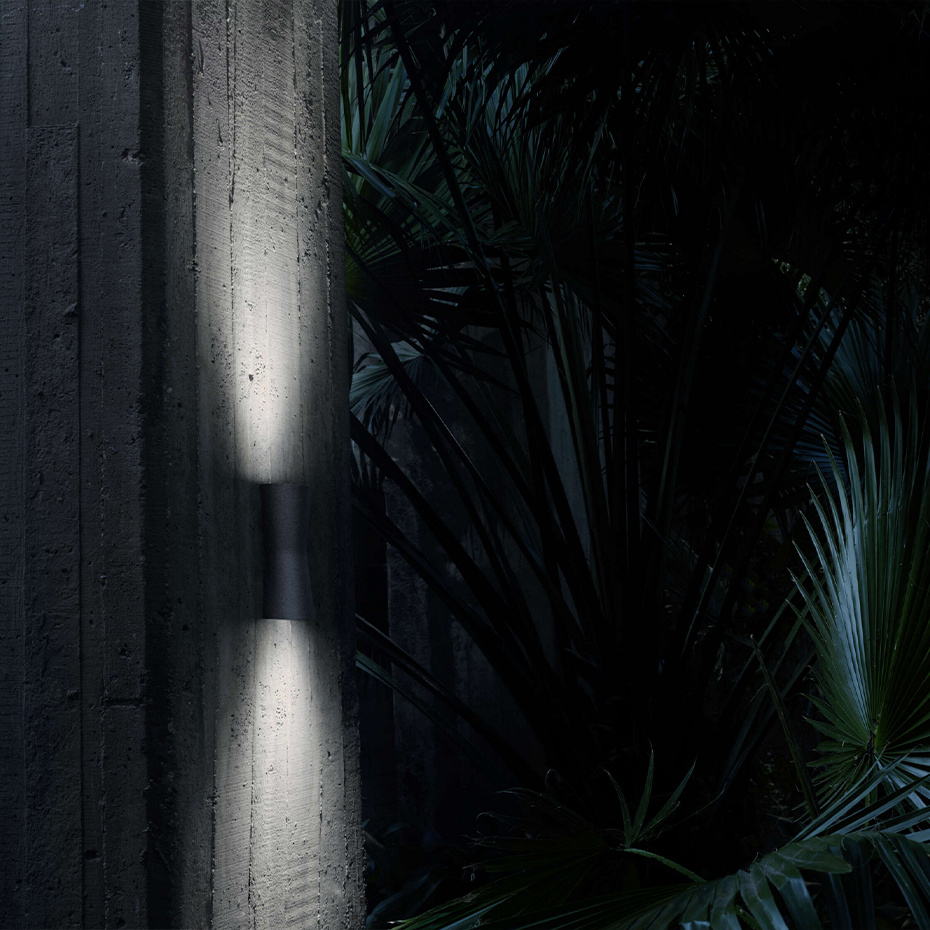 Clessidra 20°+20° Outdoor Vägglampa Deep Brown IP55