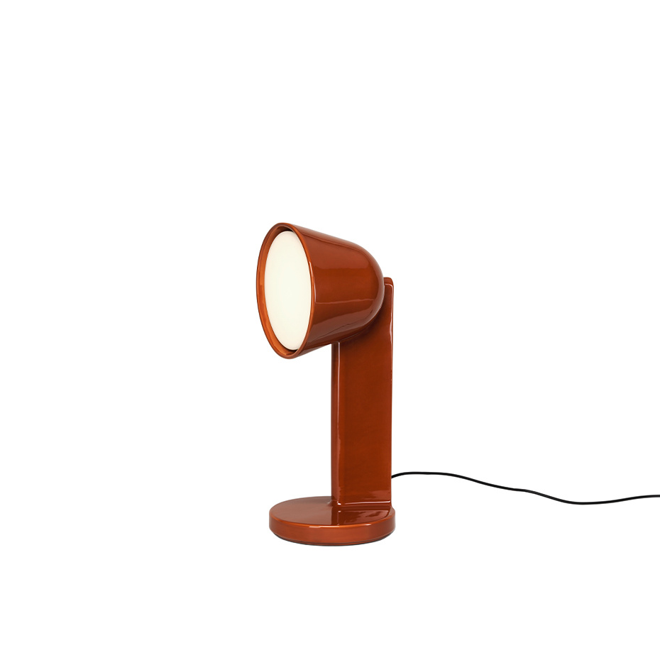 Céramique Side Bordslampa Rust Red