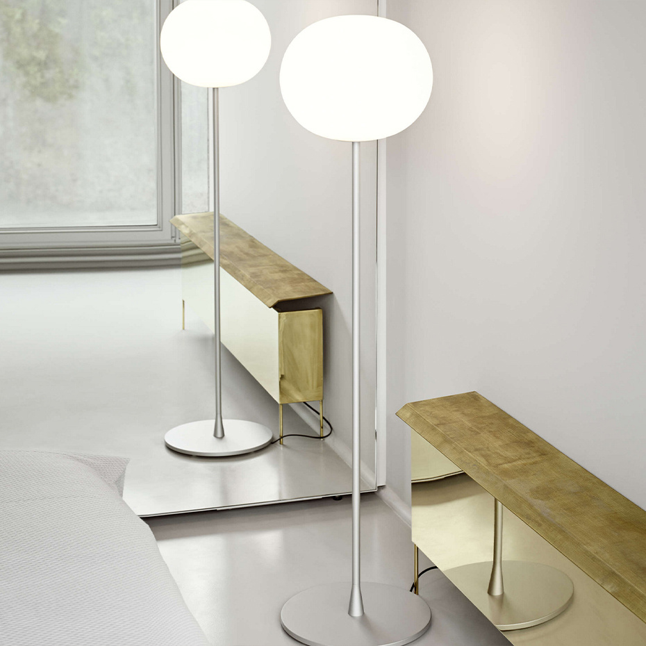 Glo-Ball F2 Golvlampa Silver