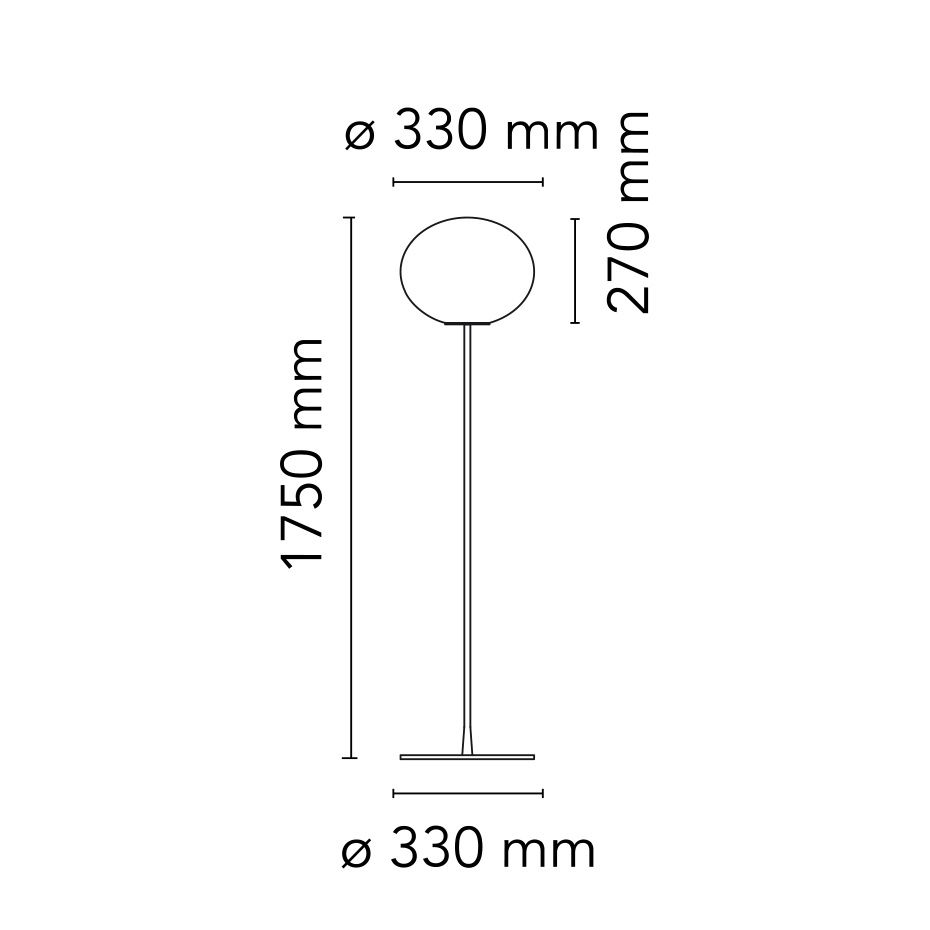 Glo-Ball F2 Golvlampa Silver