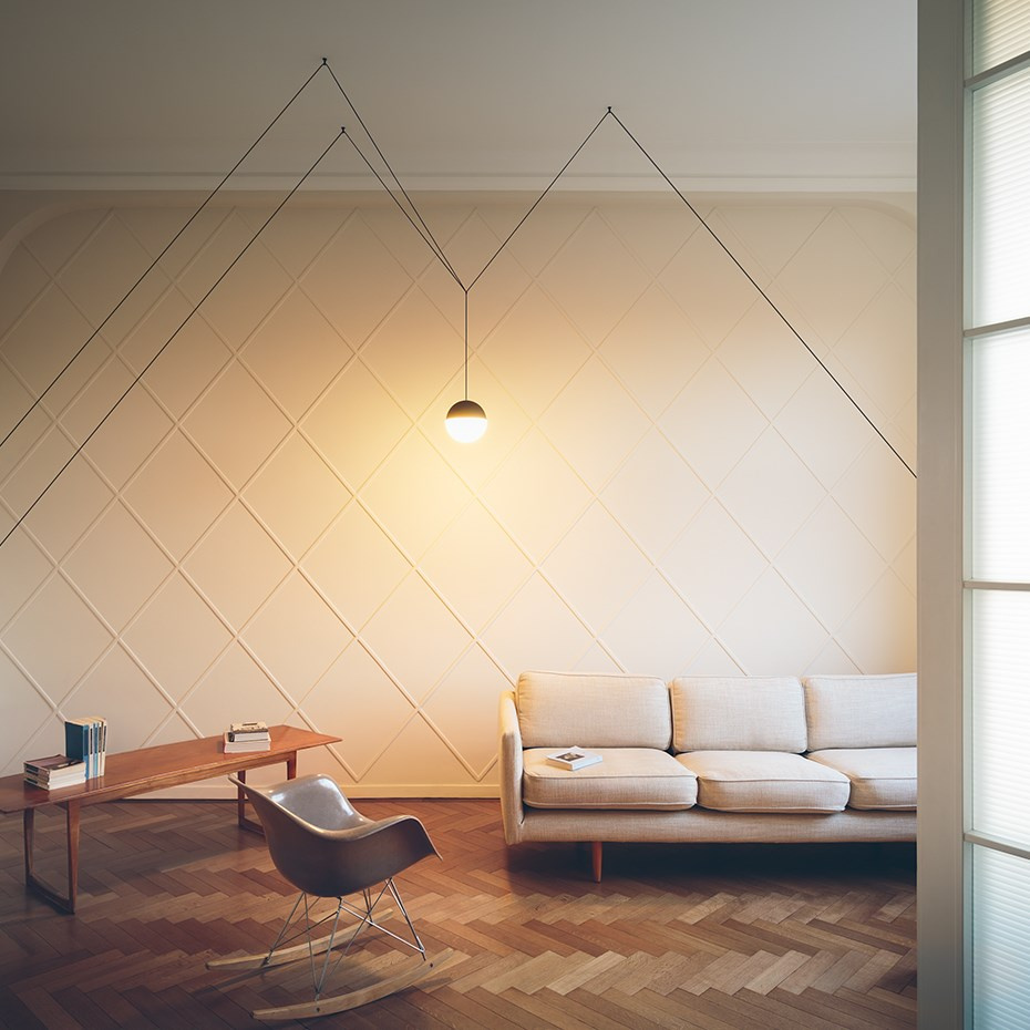 String Light Sphere Pendel 12 Meter Touch Dimmer White