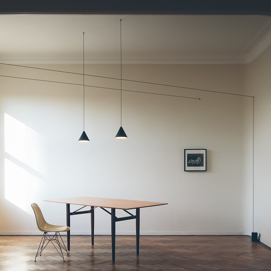 String Light Cone Pendel 12 Meter App Control Black