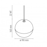 String Light Sphere Pendel 22 Meter Touch Dimmer Black