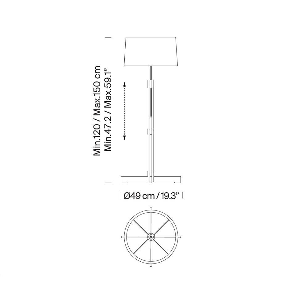 FAD Golvlampa Natural Oak/White Linen