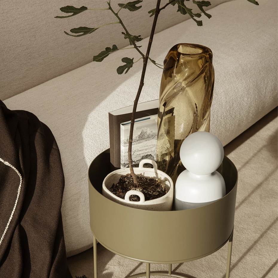 Water Swirl Vase Tall Smoked Grey