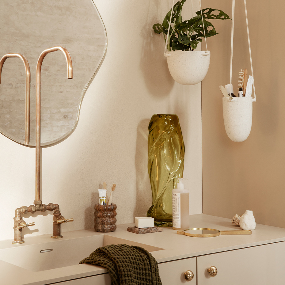 Water Swirl Vase Tall Smoked Grey