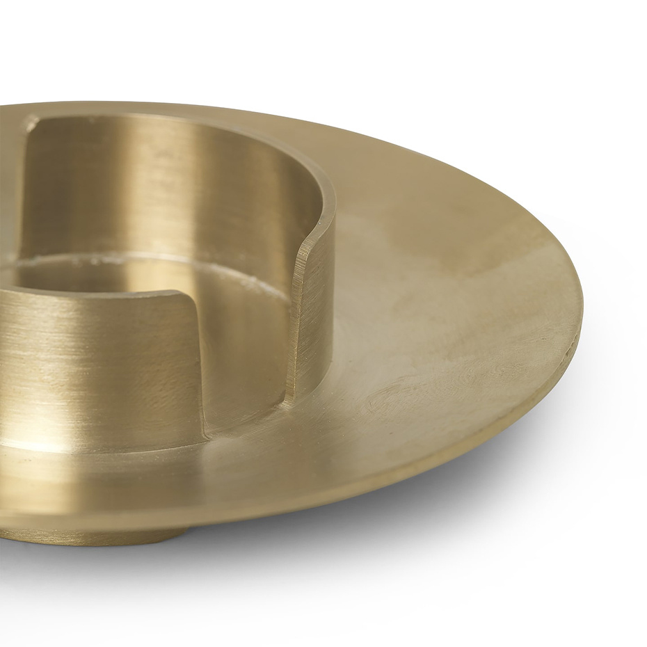 Block Candle Holder Brass