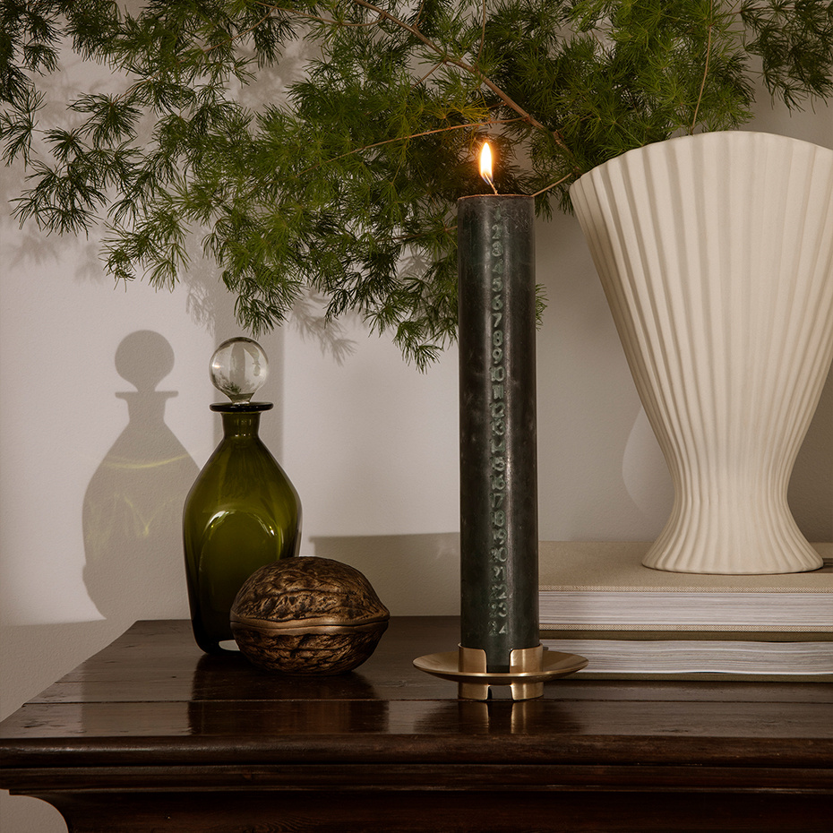 Block Candle Holder Brass