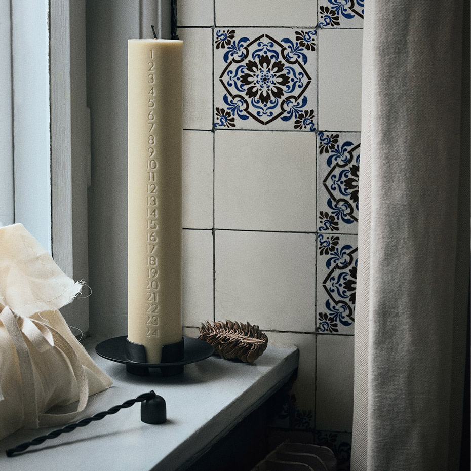 Block Candle Holder Black Brass