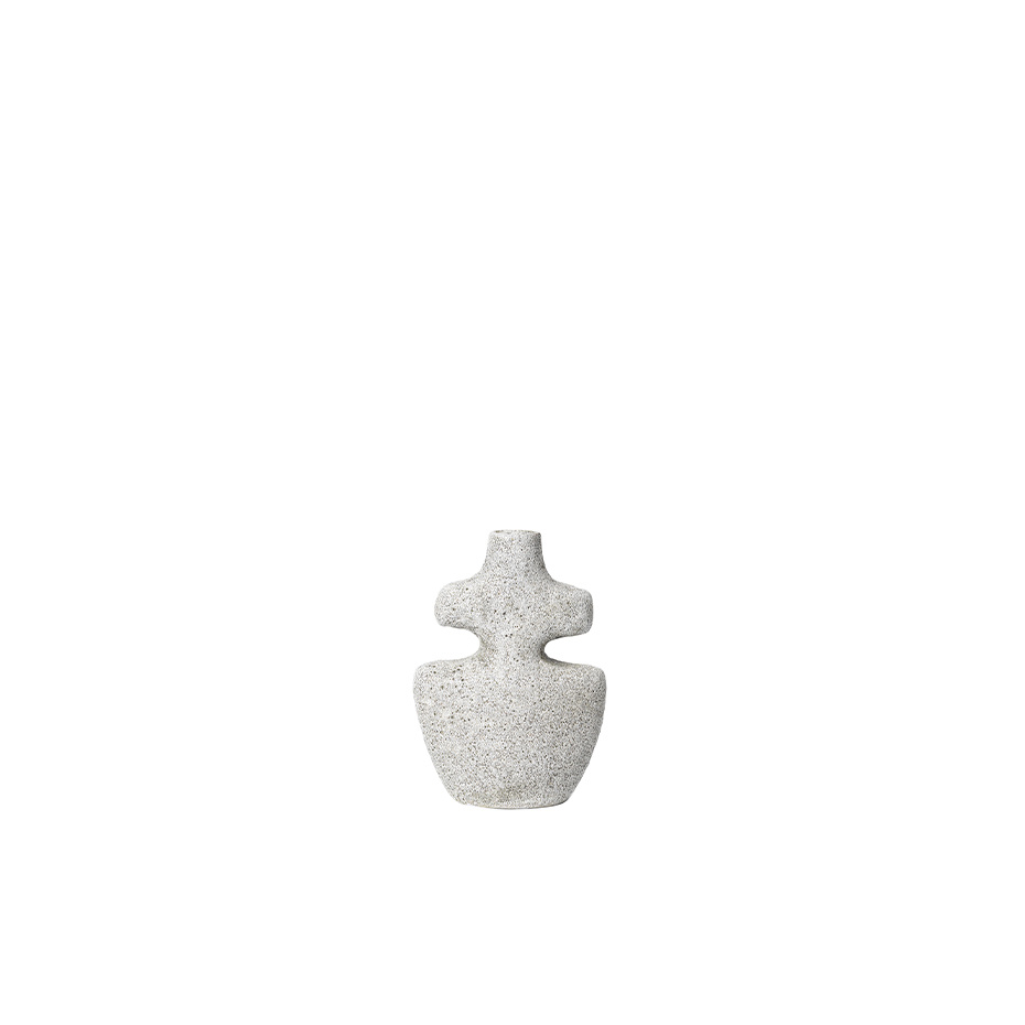 Yara Candle Holder Medium Grey Pumice