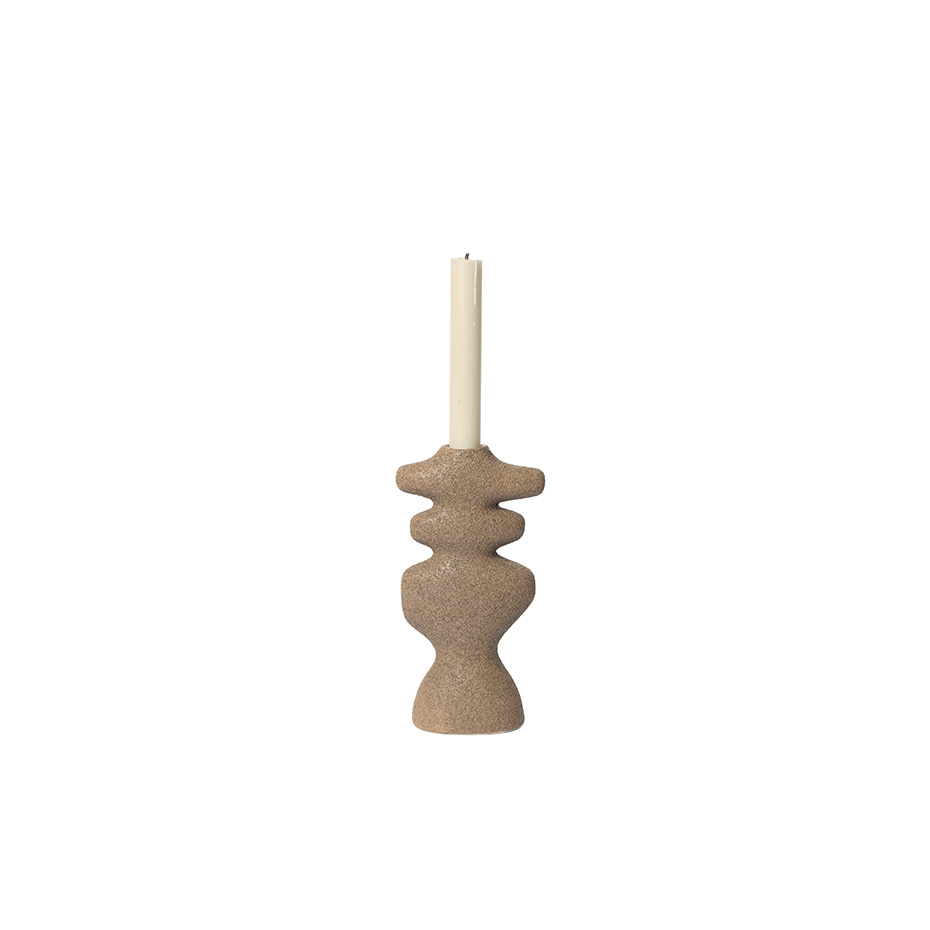 Yara Candle Holder Large Dark Sand