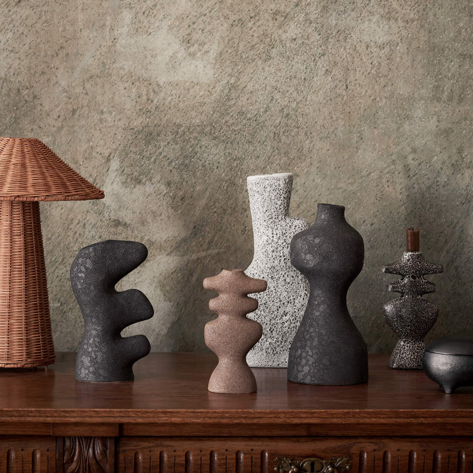 Yara Candle Holder Large Dark Sand