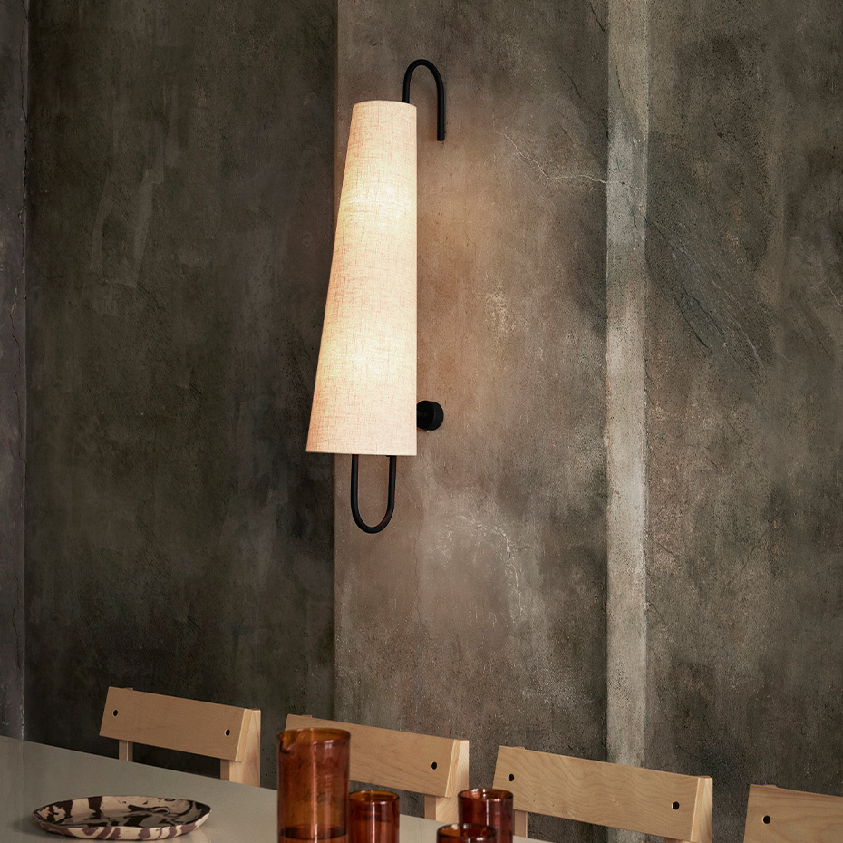 Ancora Vägglampa Black/Natural