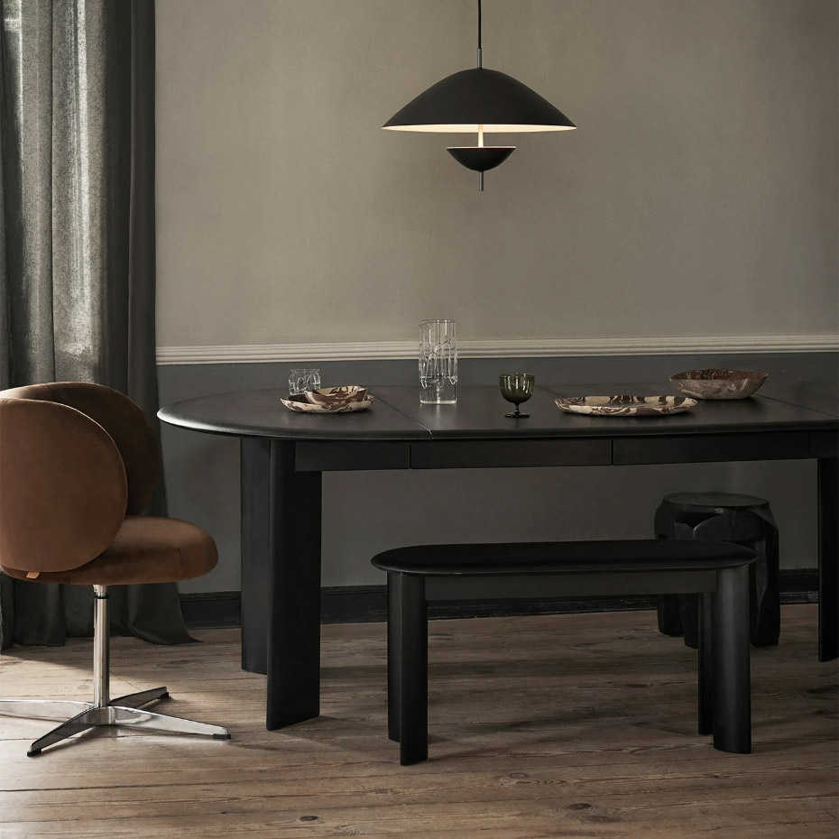 Bevel Bench Black Oiled Beech