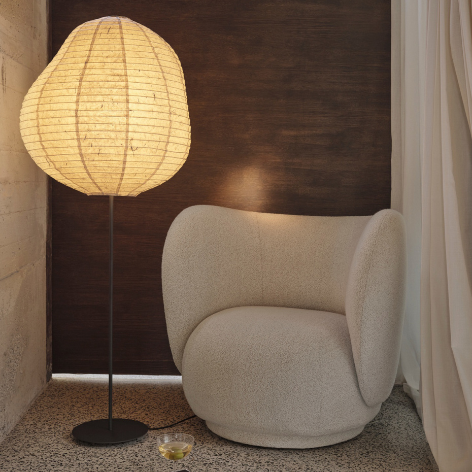 Kurbis Golvlampa Tall Black/Natural