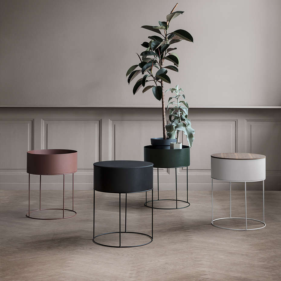 Plant Box Round Black