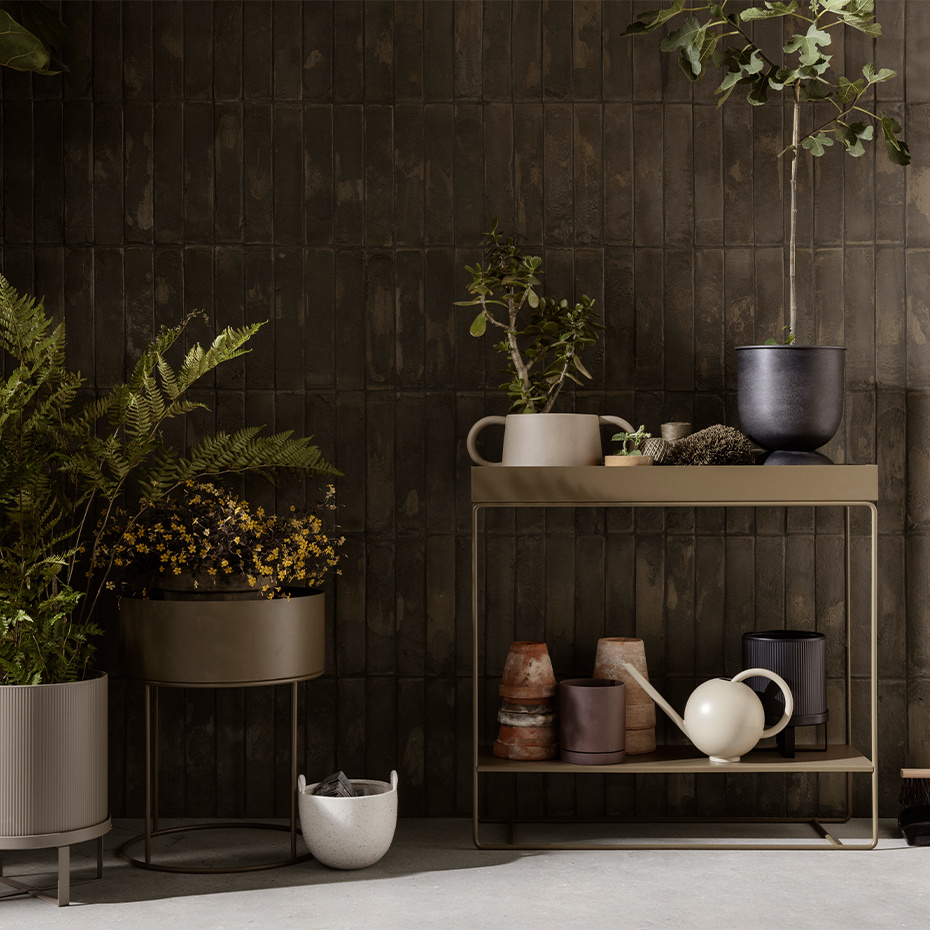 Plant Box Round Light Grey