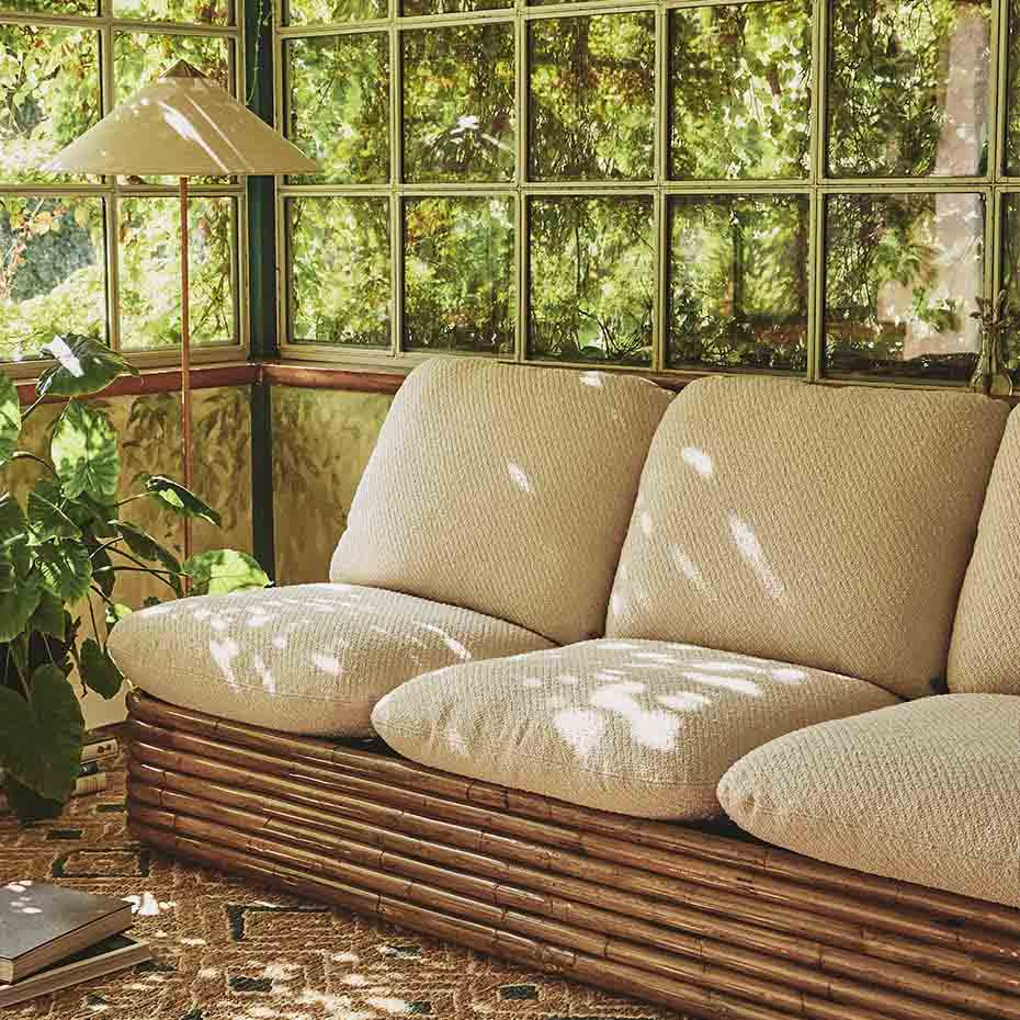 9602 Golvlampa Polished Brass/Canvas