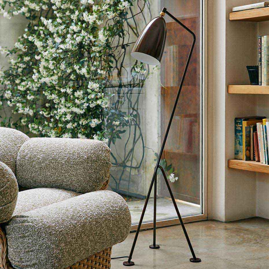 Gräshoppa Golvlampa Vintage Red Semi Matt