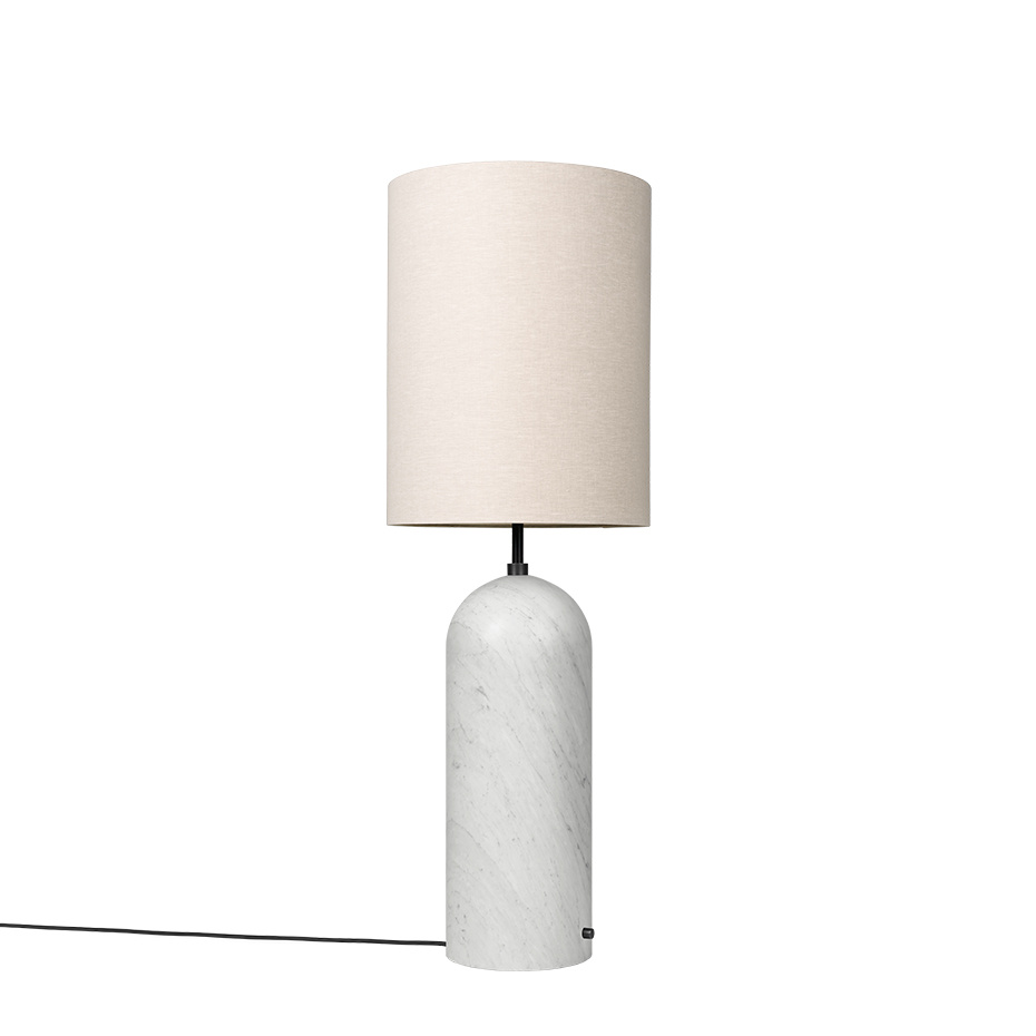 Gravity Golvlampa XL High White Marble/Canvas