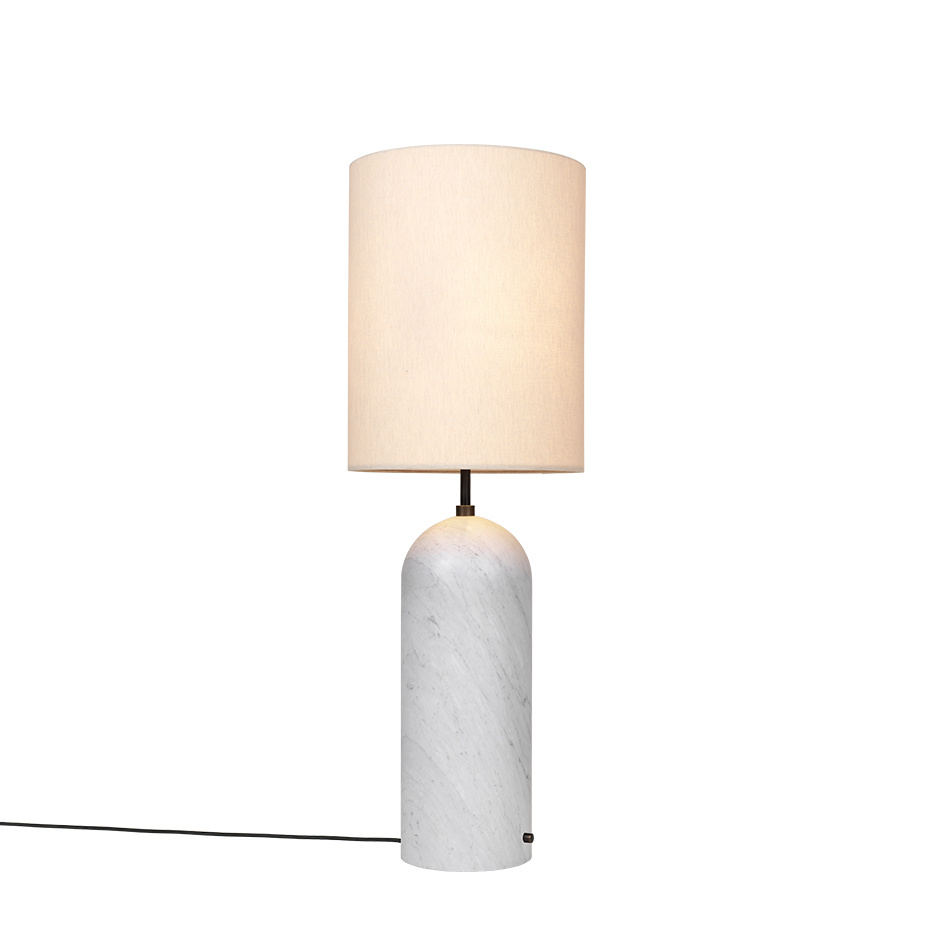 Gravity Golvlampa XL High White Marble/Canvas