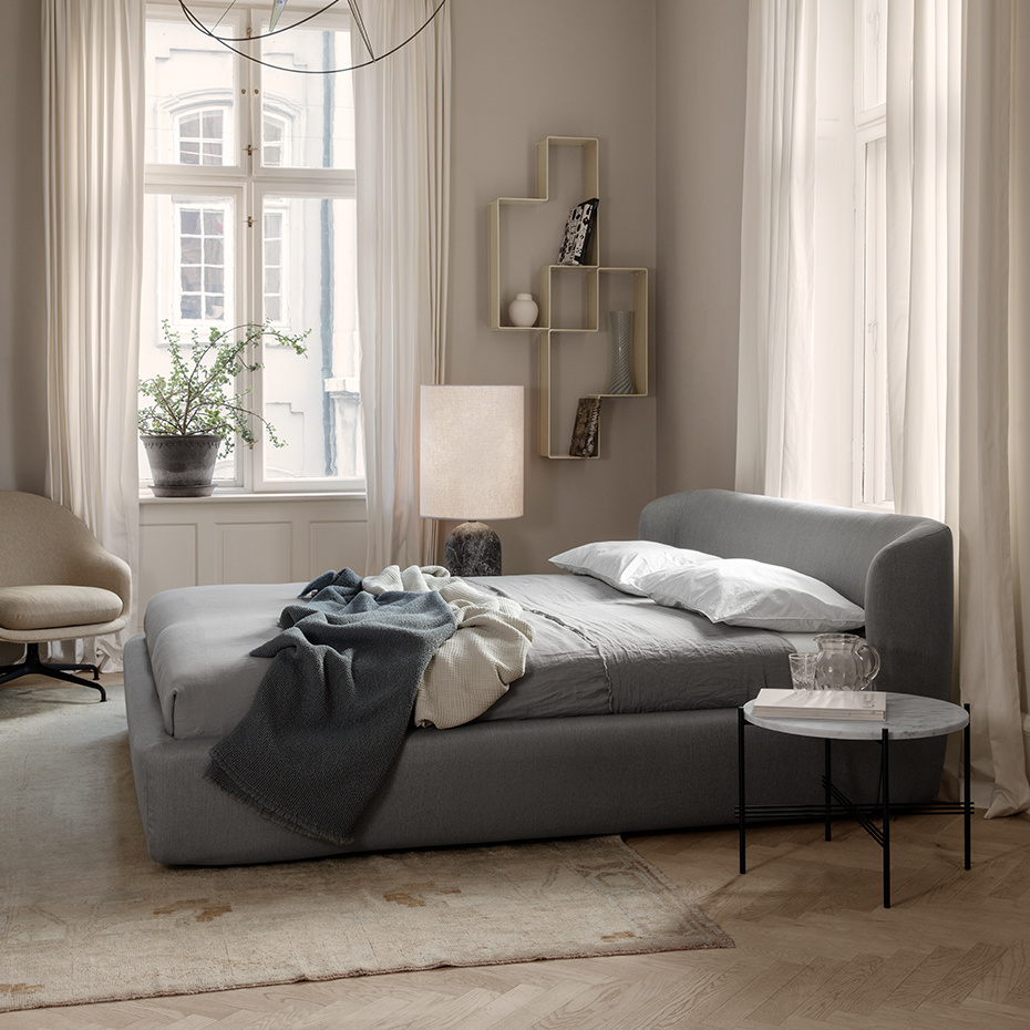 Gravity Golvlampa XL High White Marble/Canvas