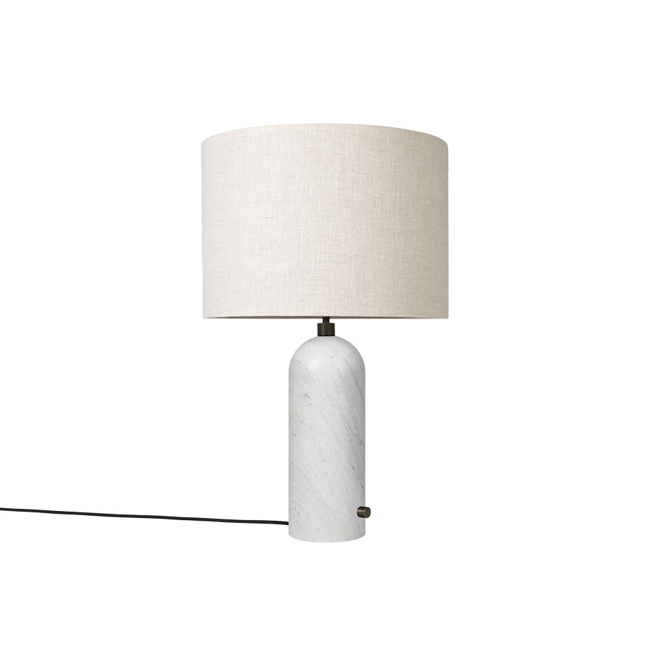 Gravity Bordslampa Large White Marble/Canvas
