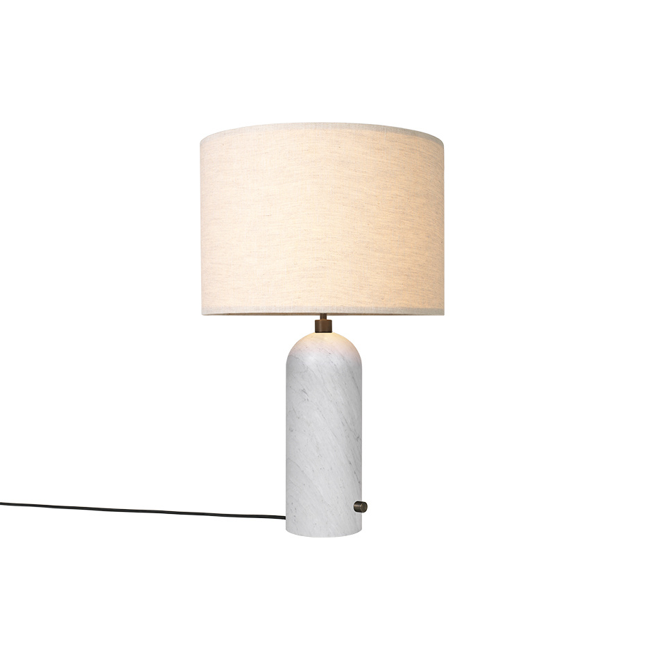 Gravity Bordslampa Large White Marble/Canvas