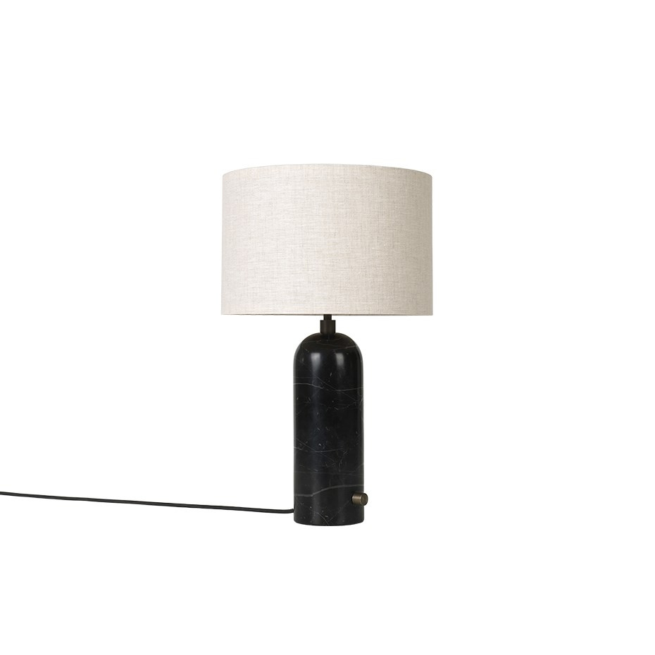 Gravity Bordslampa Small Black Marble/Canvas