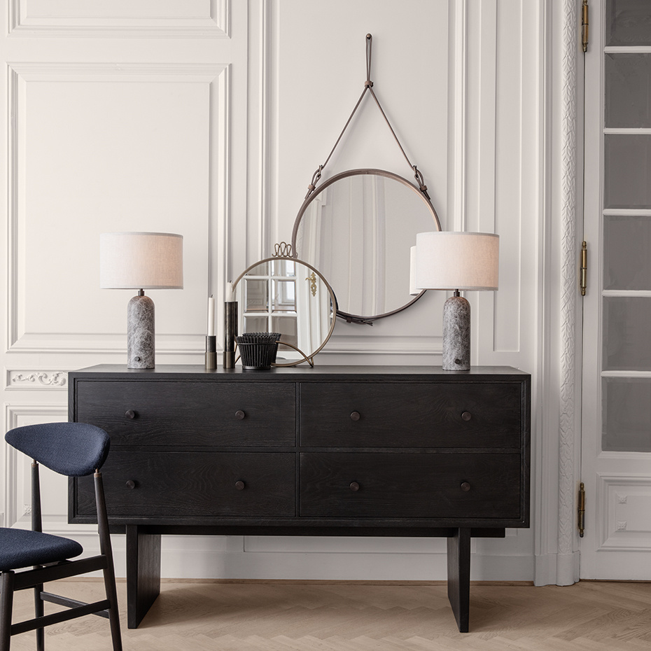 Gravity Bordslampa Small Grey Marble/Canvas