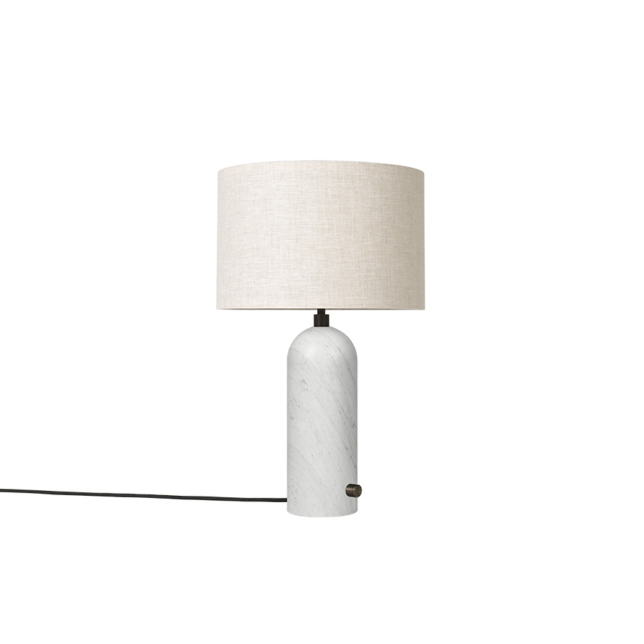 Gravity Bordslampa Small White Marble/Canvas