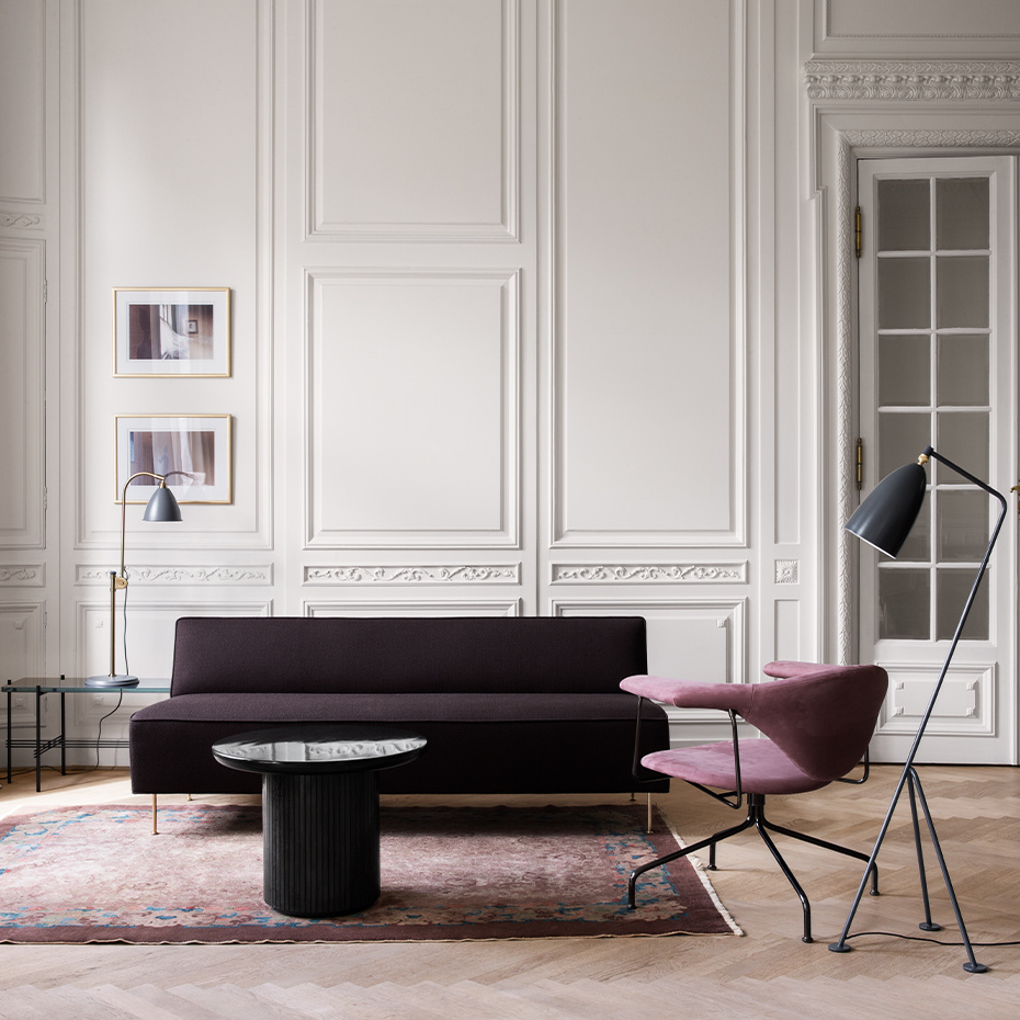 Moon Coffee Table Ø60cm Grey Emperador Marble